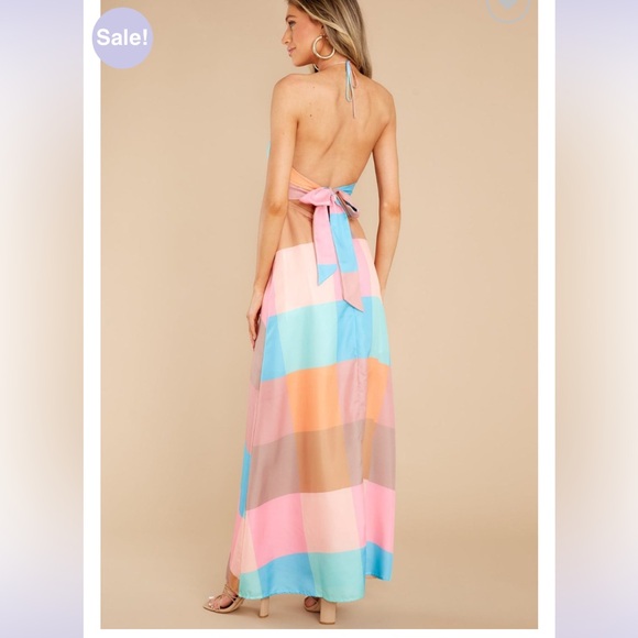 NWOT Colorblock Halter Maxi - Picture 7 of 7